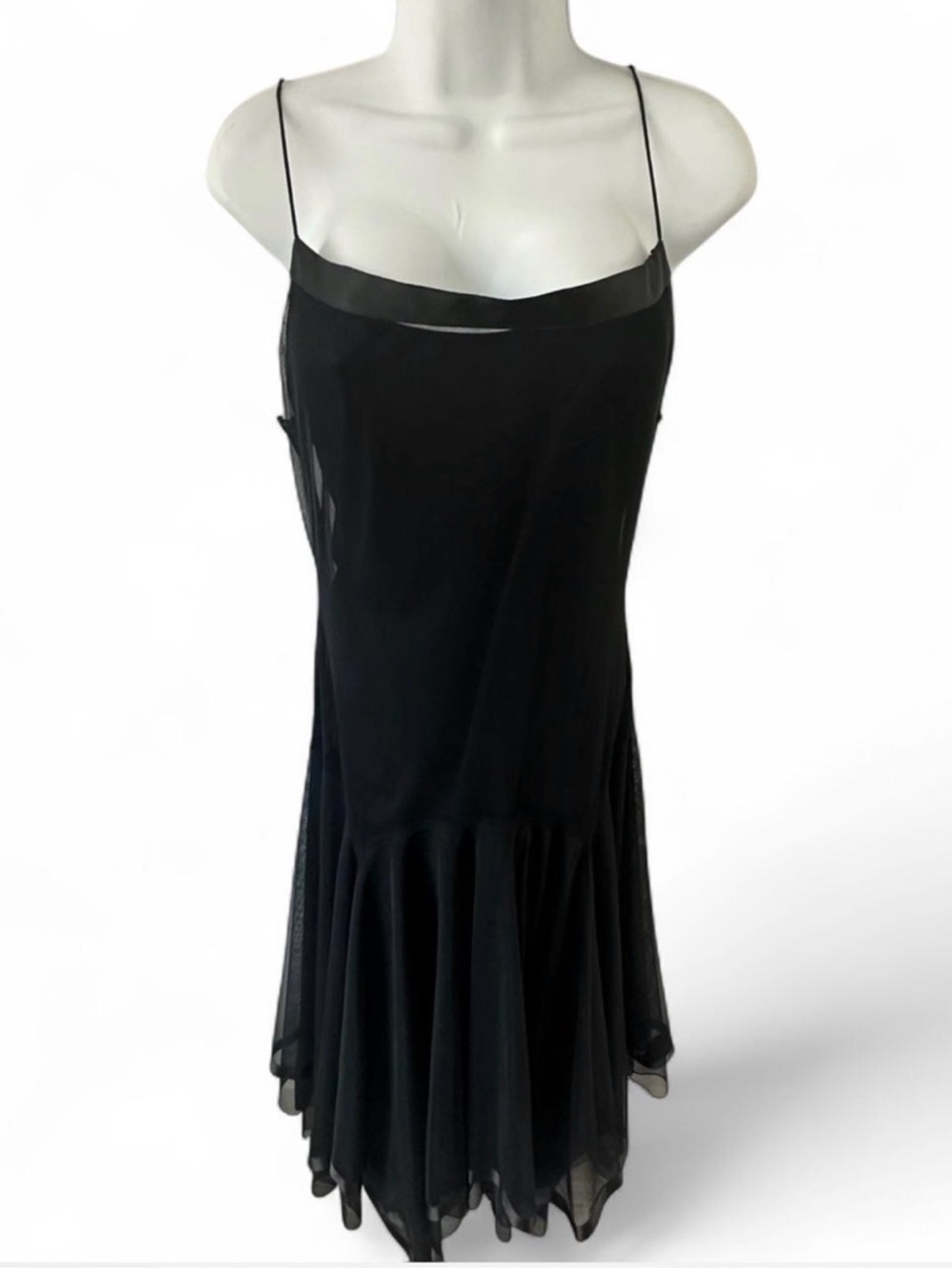 Black Spaghetti Strap Flowy Slip Dress